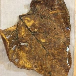 Handbuilt ceramic leaf plate